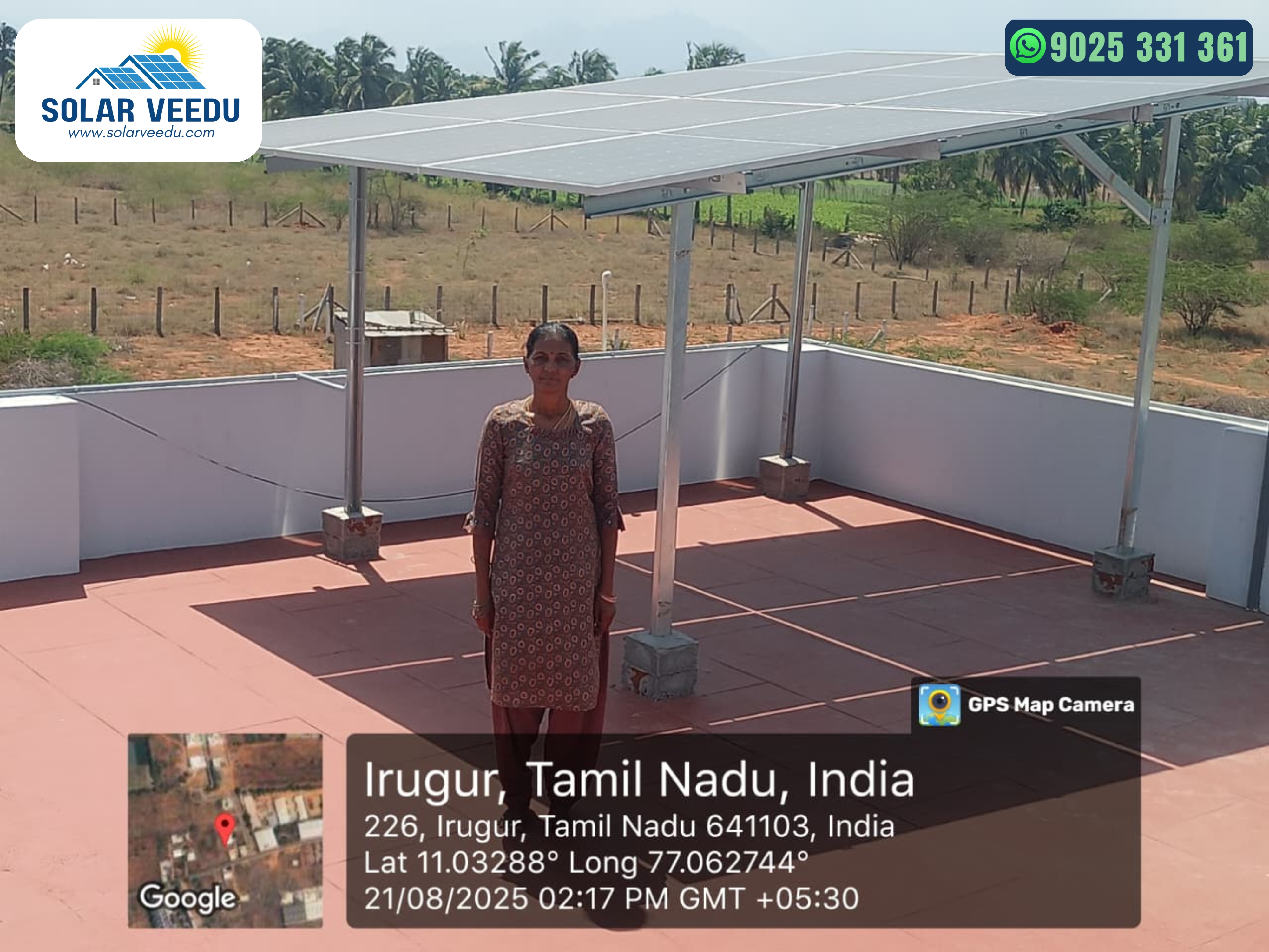 3.3 kW  Irugur, Coimbatore District – Rs.78,000 Subsidy