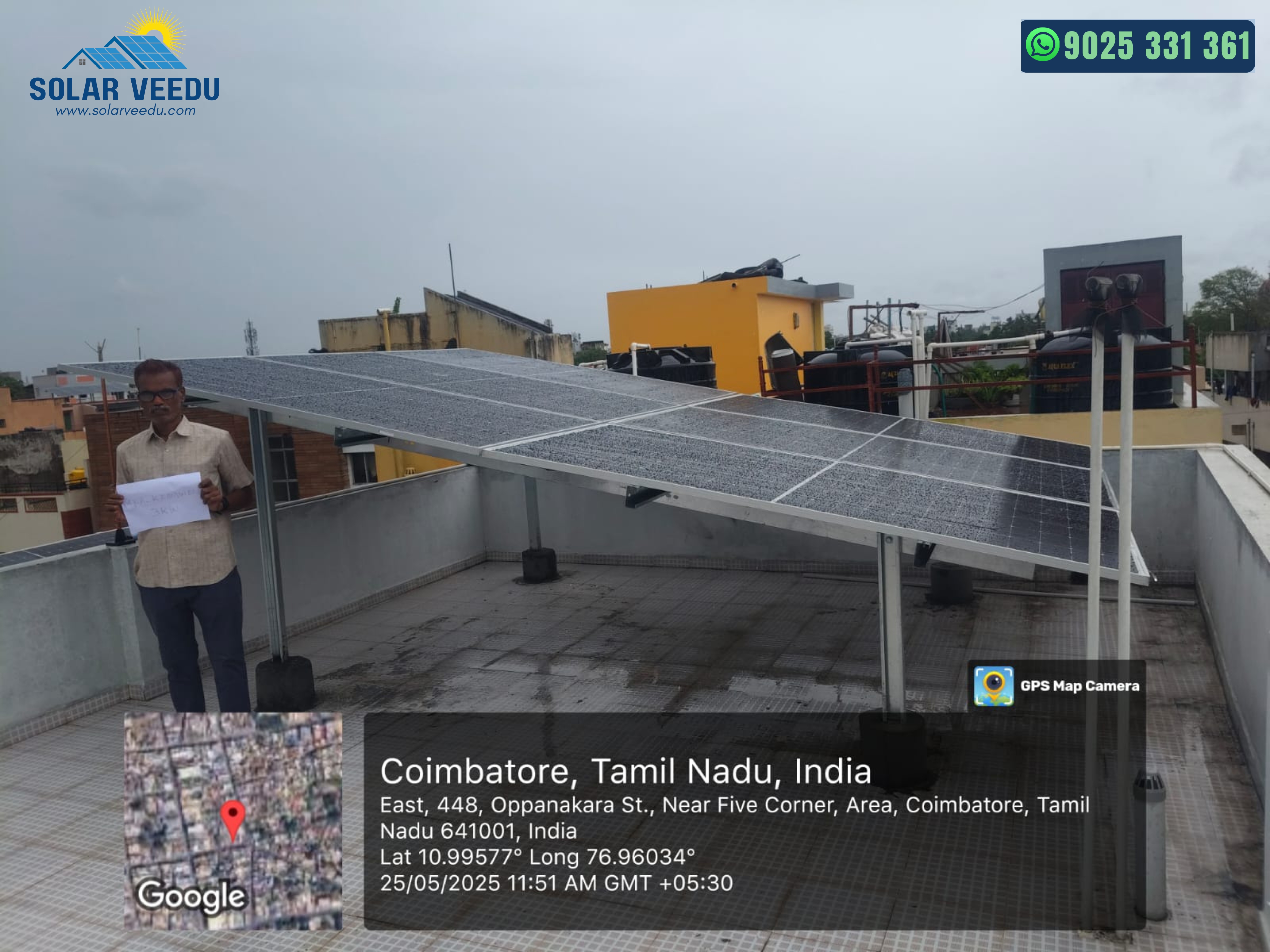 3.3 kW  in Oppanakara Street, Coimbatore District – Rs.78,000 Subsidy