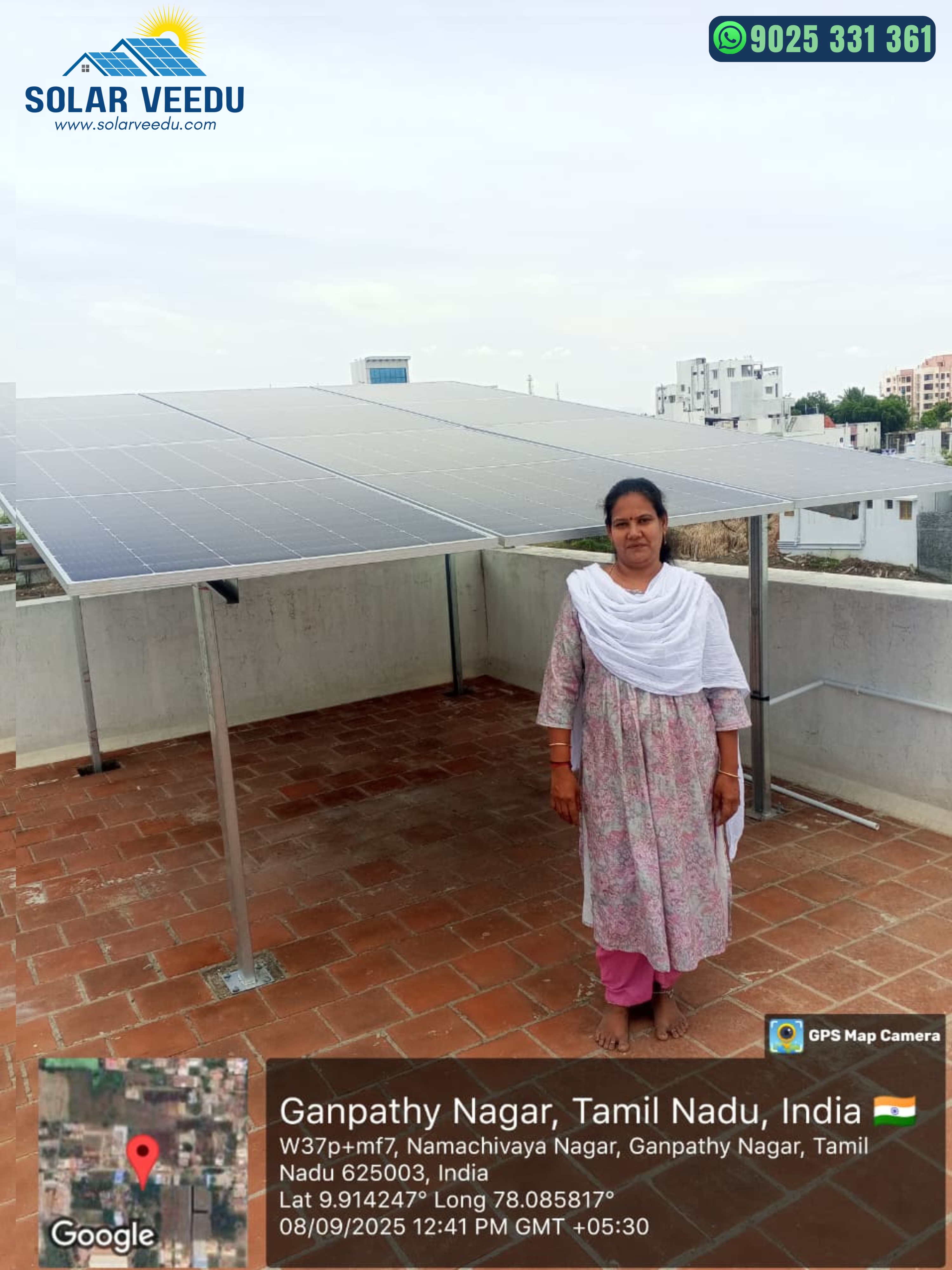3.3 KW in Ganpathy Nagar, Madurai District – Rs.78,000 Subsidy