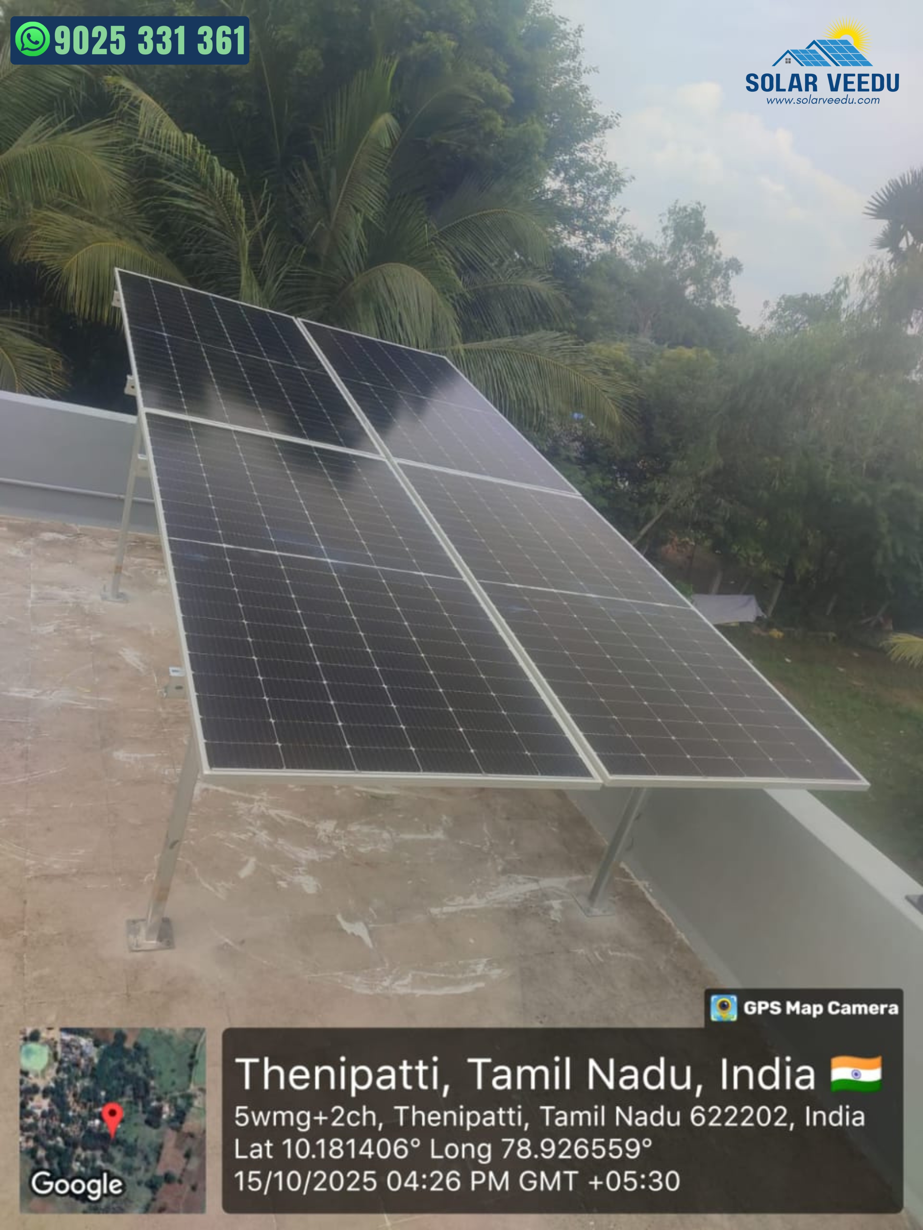 2.2 KW in Thenipatti, Madurai District – Rs.60,000 Subsidy