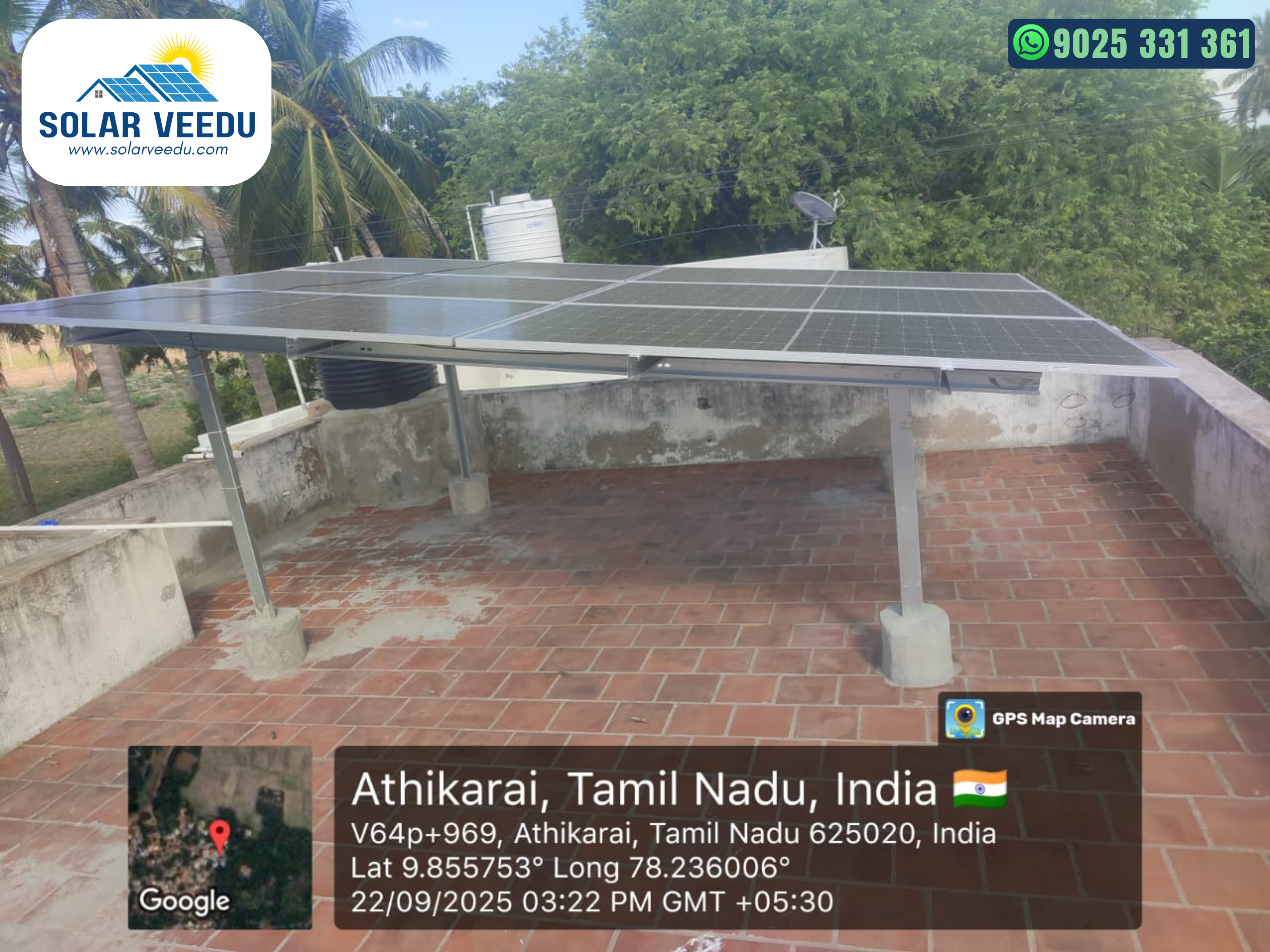 3.3 KW in Athikarai, Madurai District – Rs.78,000 Subsidy