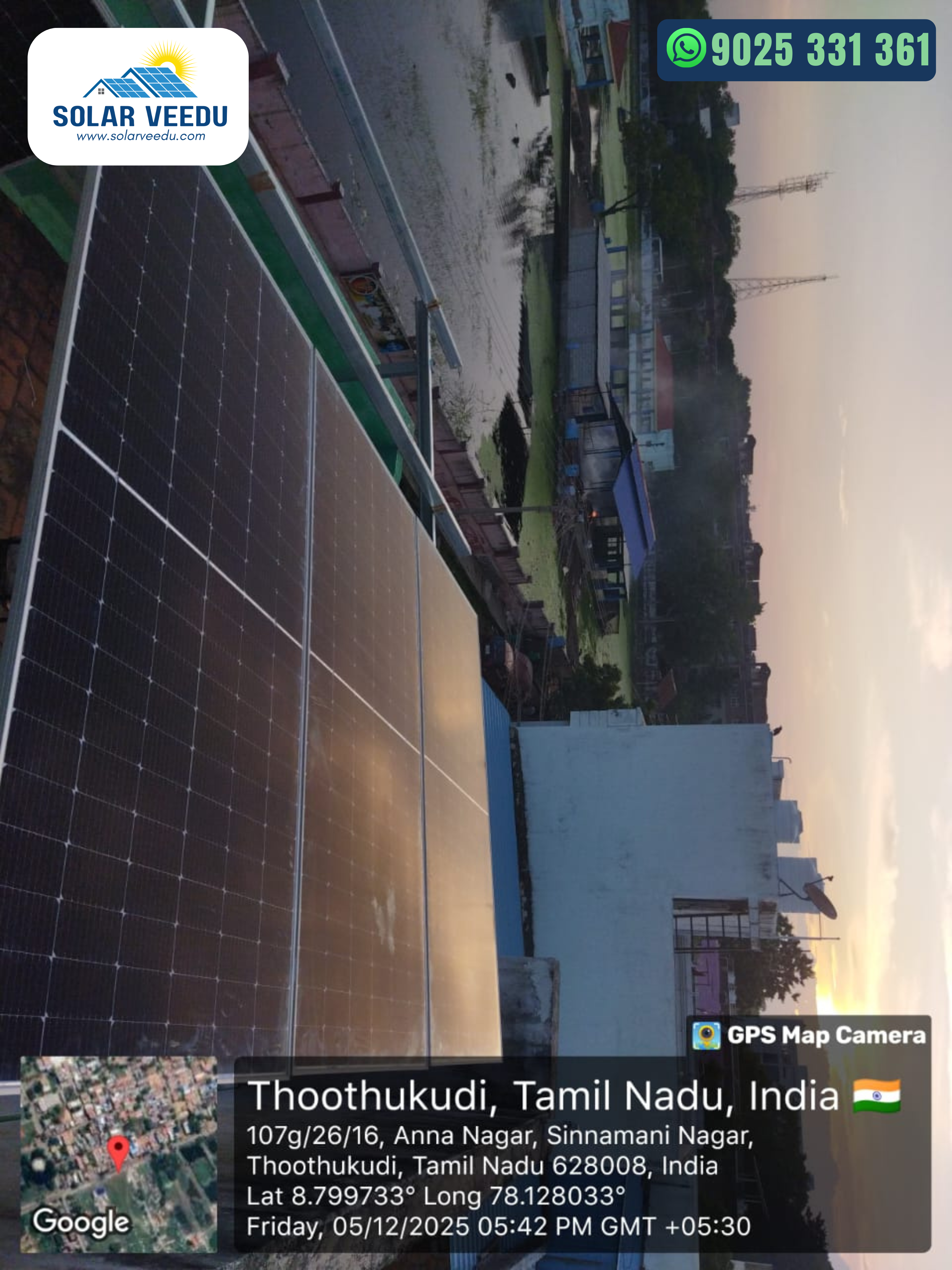 2.2 KW at Anna Nagar, Sinnamani Nagar, Thoothukudi District – Rs.60,000 Subsidy