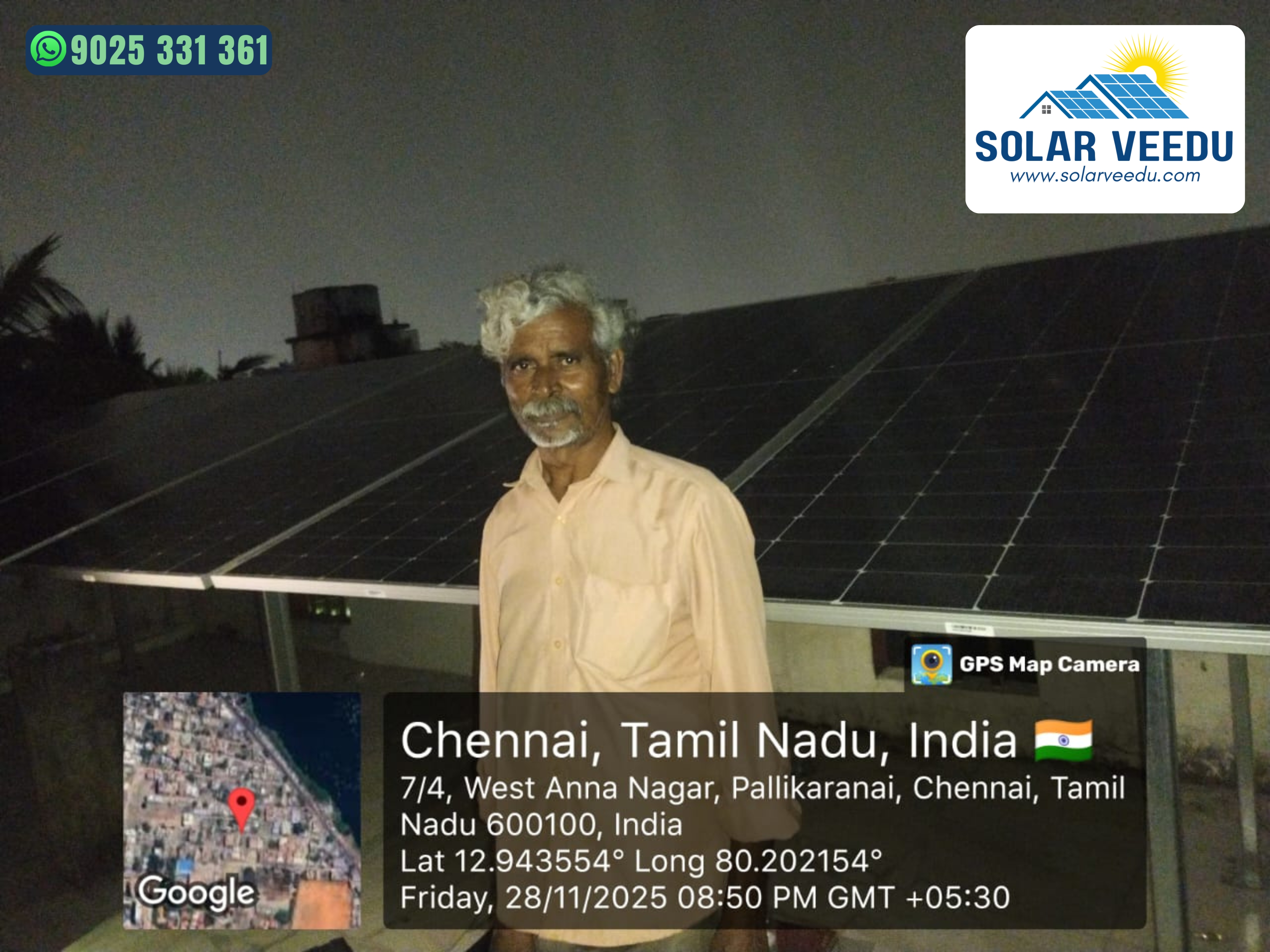 3.3 kW in Pallikaranai, Chennai District – Rs.78,000 Subsidy