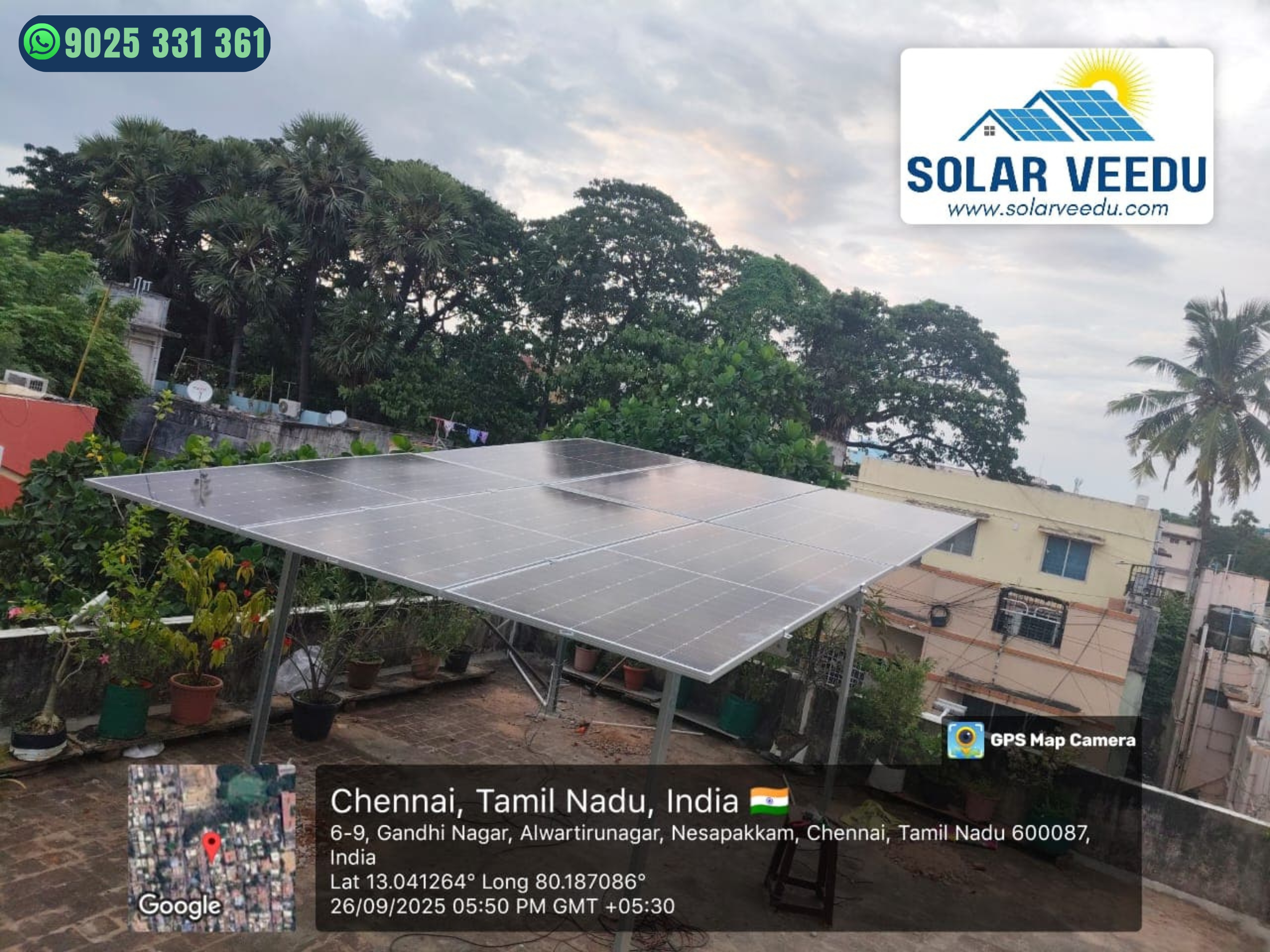 3.3 KW  in Alwarthirunagar, Nesapakkam, Chennai District – Rs.78,000 Subsidy